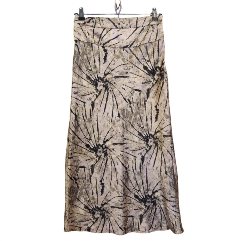 FREE PEOPLE NORMANI BIAS CUT SILKY MIDI SKIRT EUC SIZE 2
